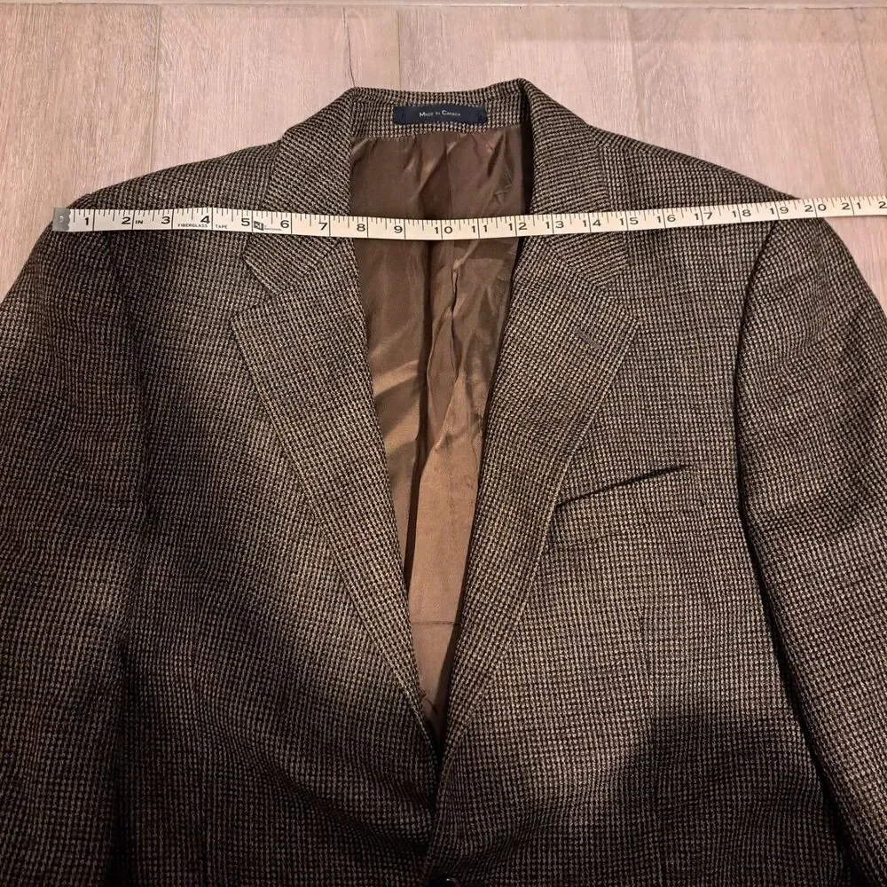 Vintage Chaps Ralph Lauren Men's Wool Blazer Tweed Multicolor 42T Canada FLAW